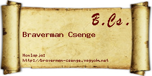 Braverman Csenge névjegykártya